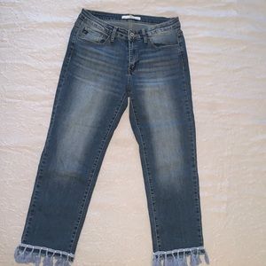 Kancan Capri with pearl & fringe bottoms